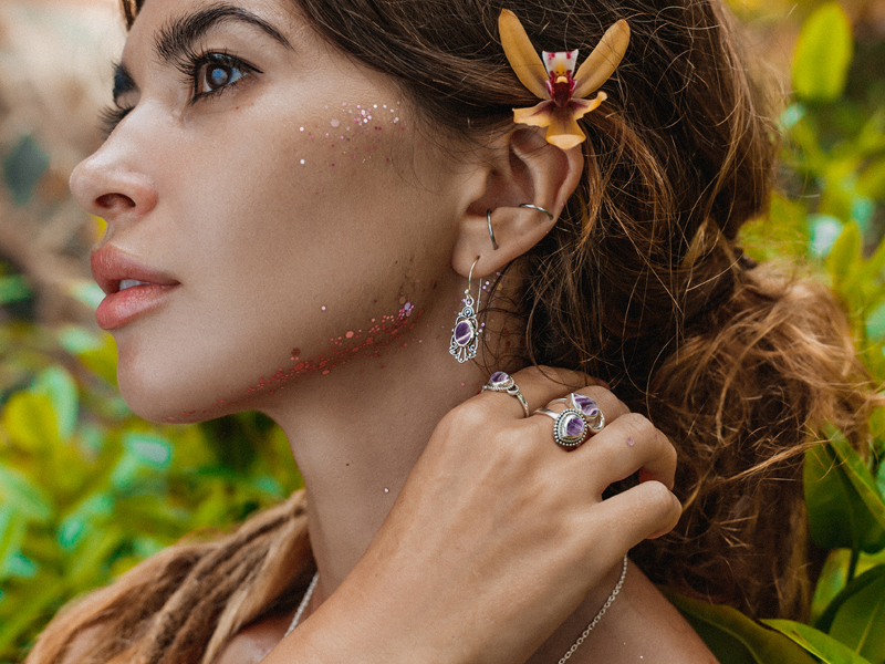 Amethyst Lace Agate Rings