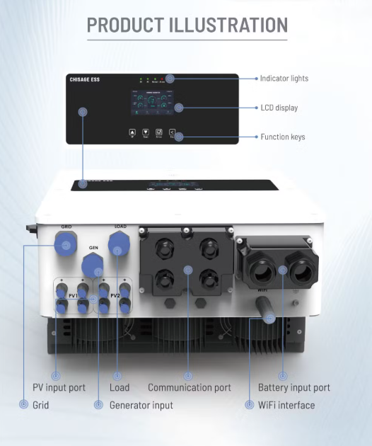 10KW 48V Hybrid Solar Inverter with Dual MPPT